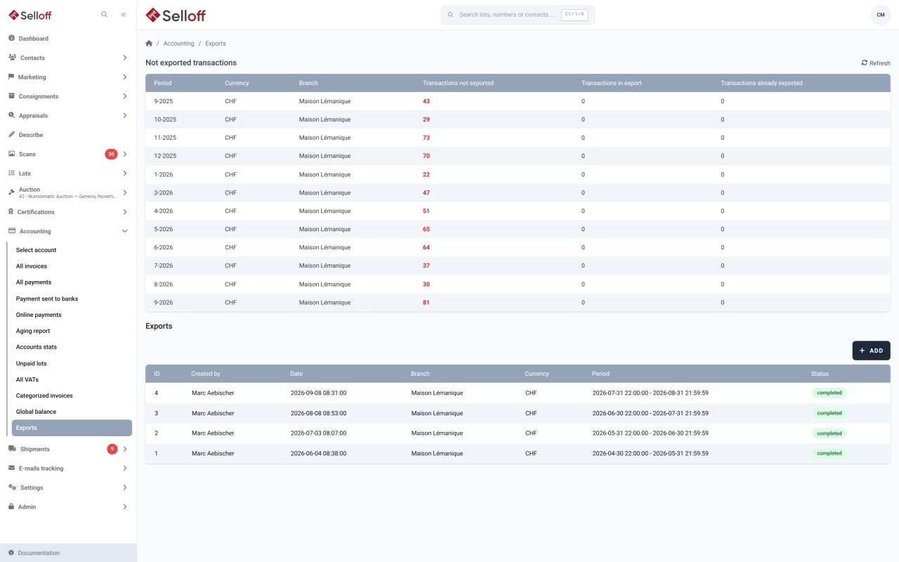 Accounting export