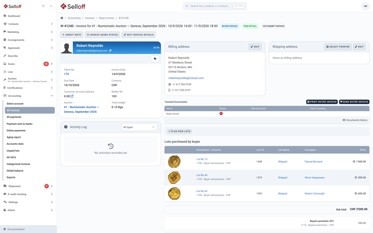 Automatic invoicing