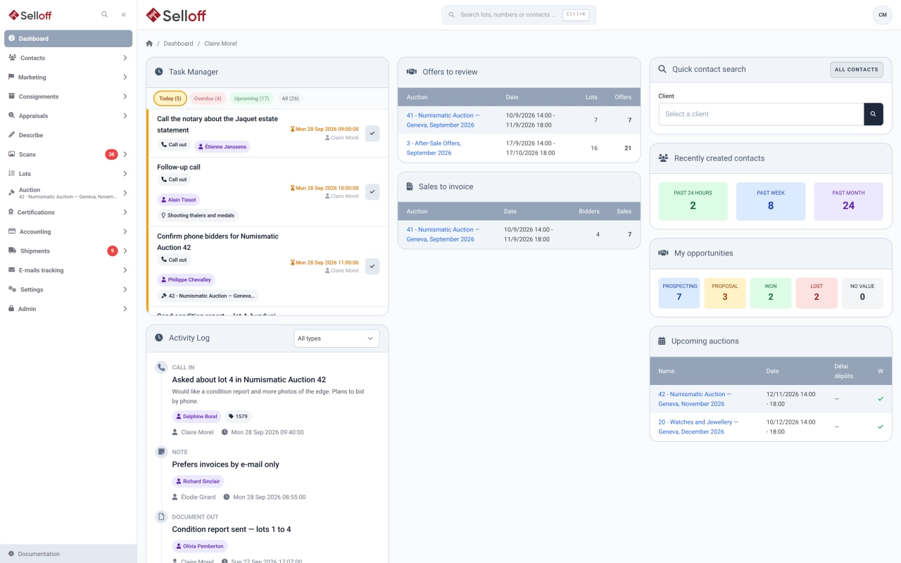 Dashboard & tasks