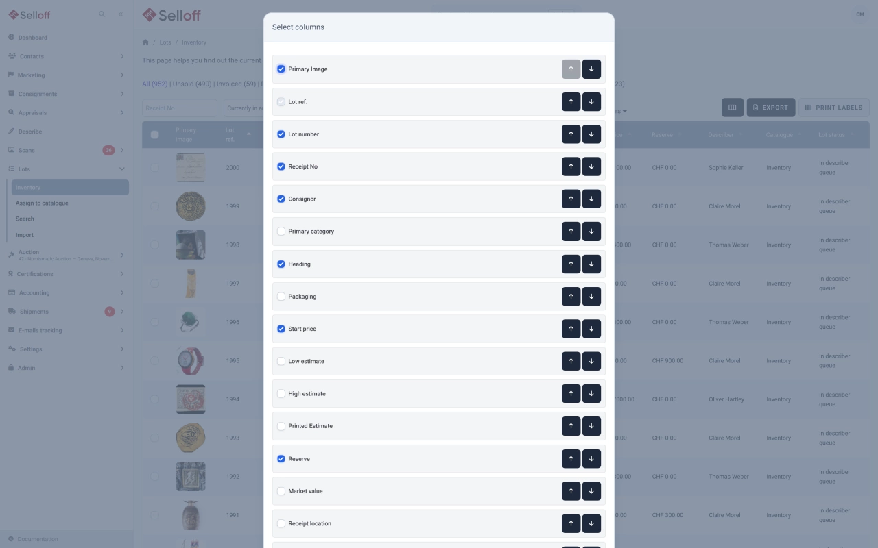 Interface customisation