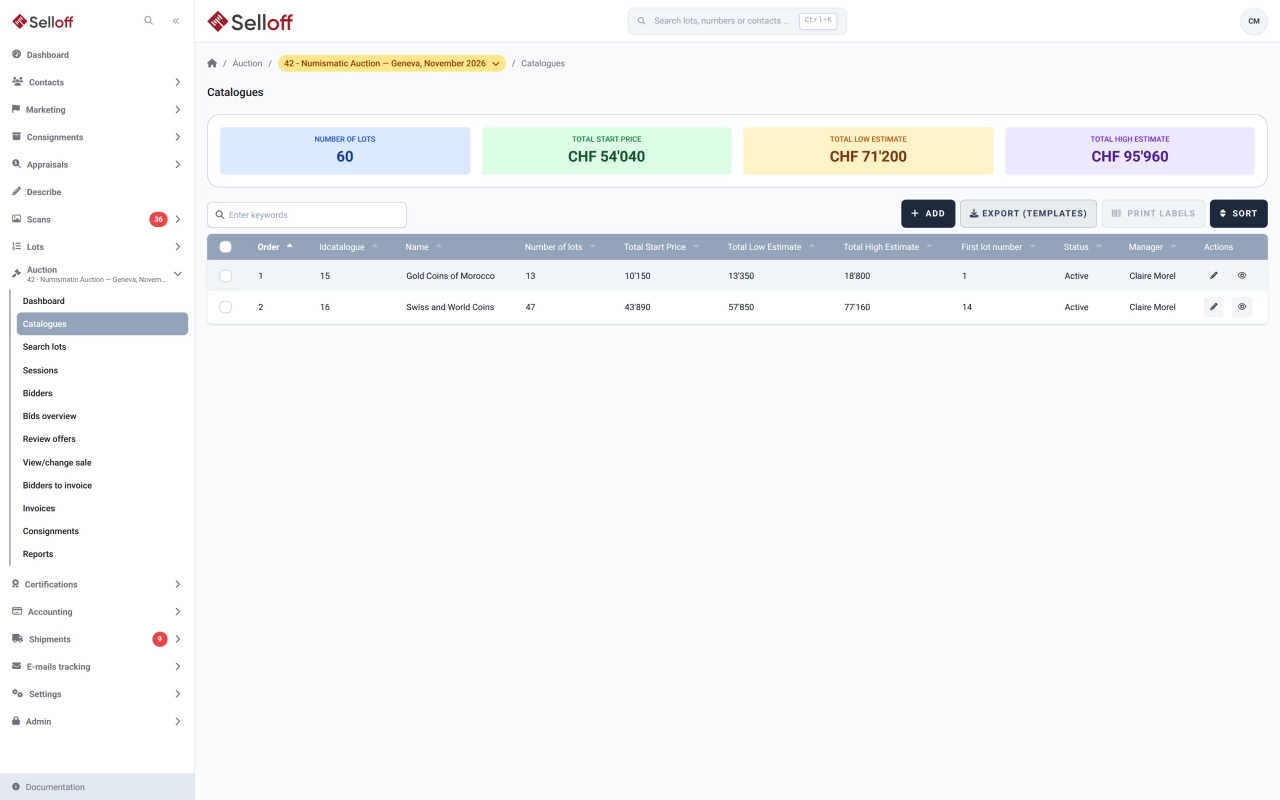 PDF catalogue generation