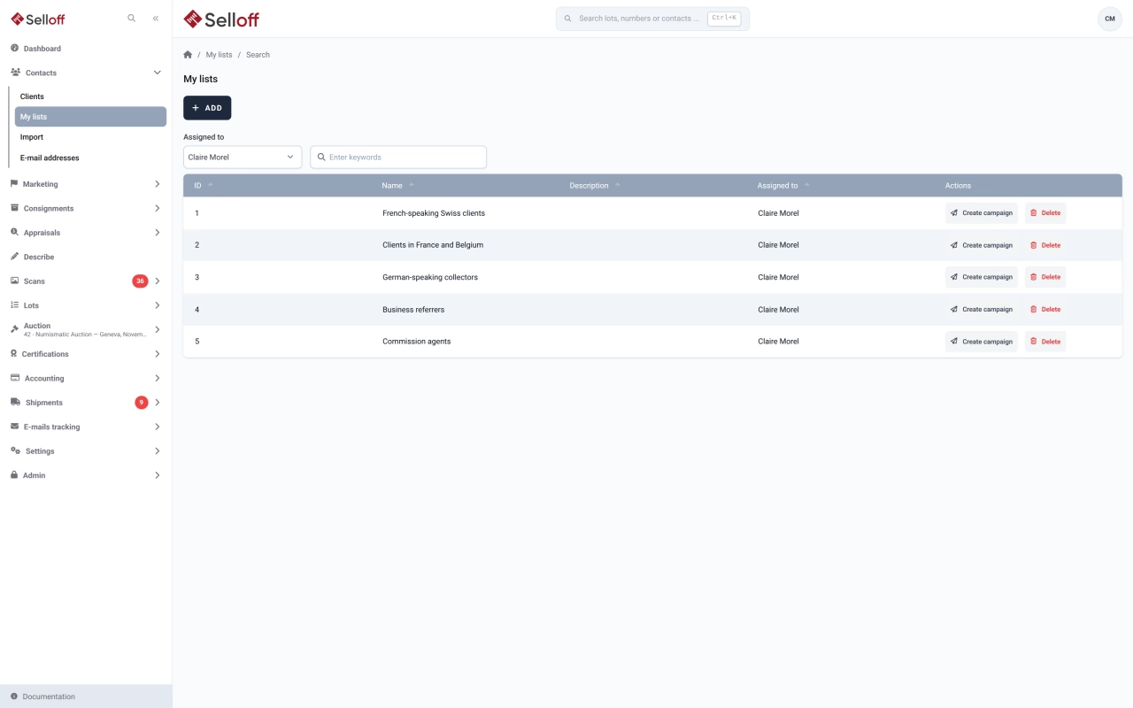Segmentation & smart lists
