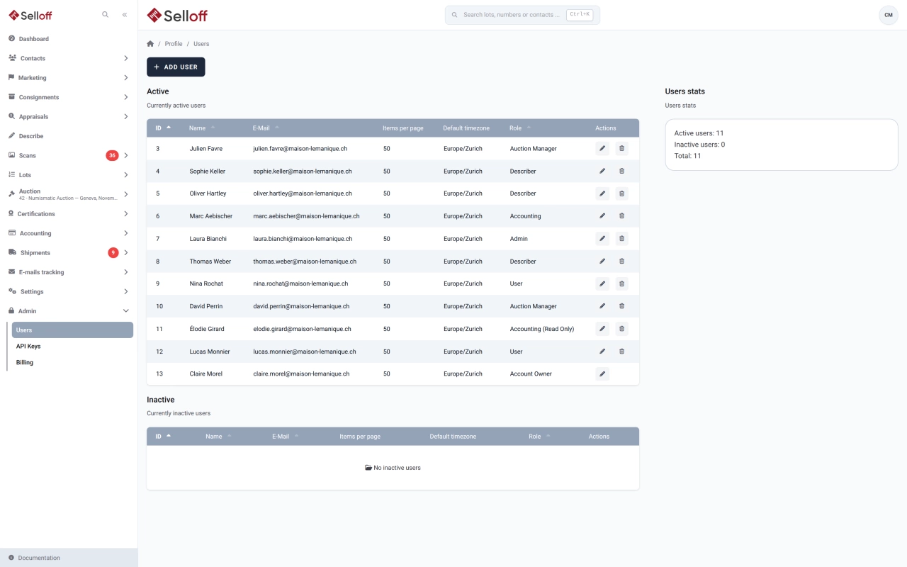 Users, roles & permissions
