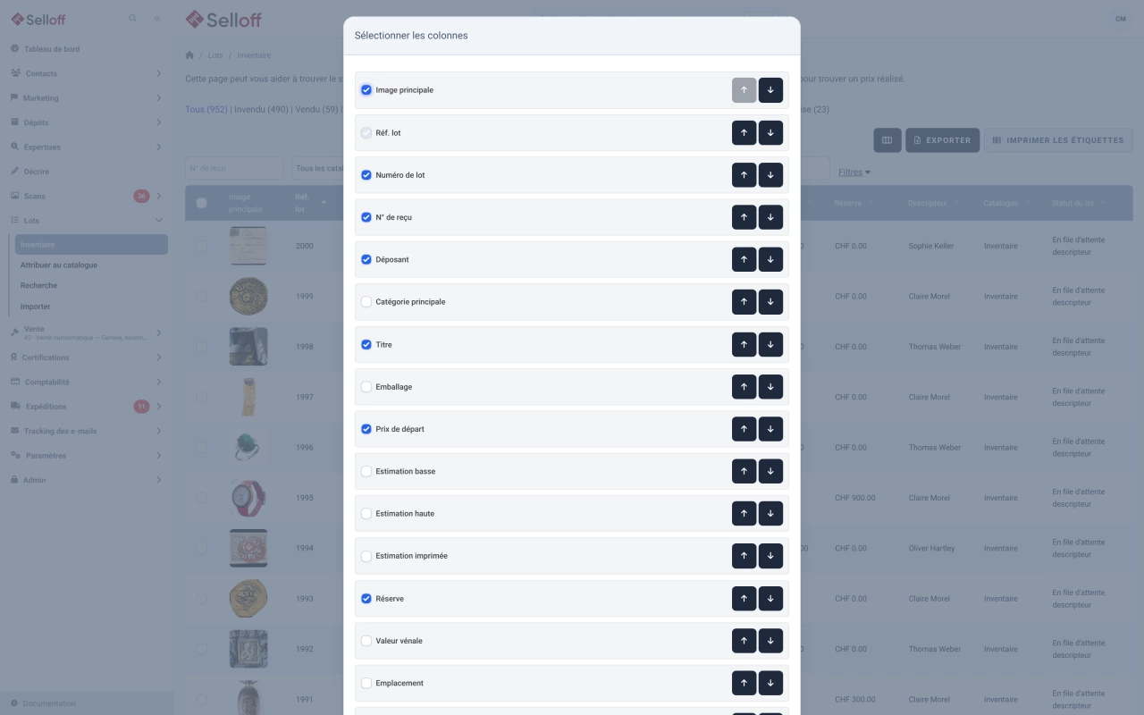 Personnalisation de l'interface