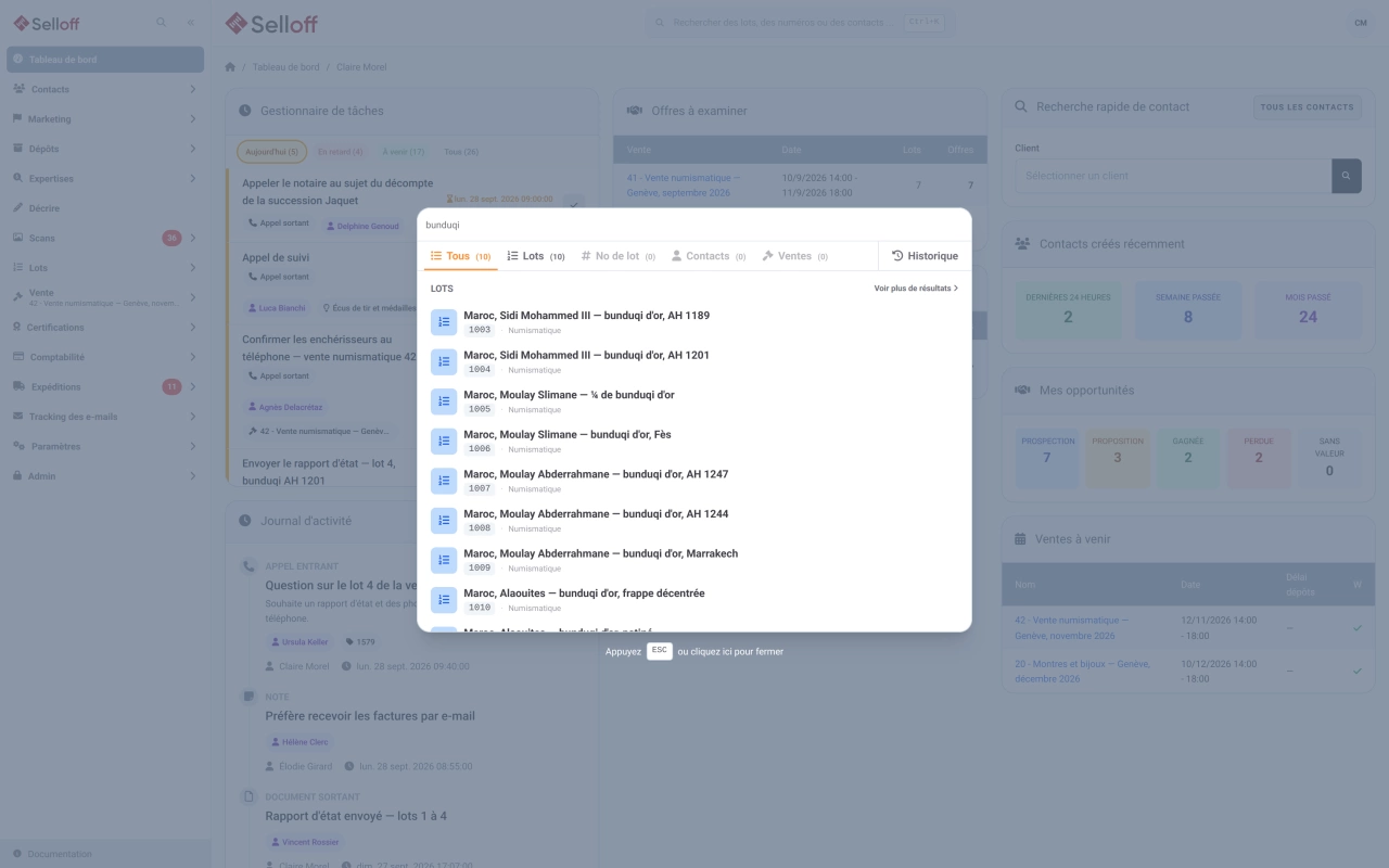 Recherche et filtres intelligents